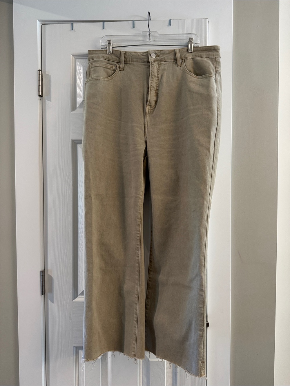 Risen Jeans High-Rise Wide-Leg Jeans in Taupe Neutral